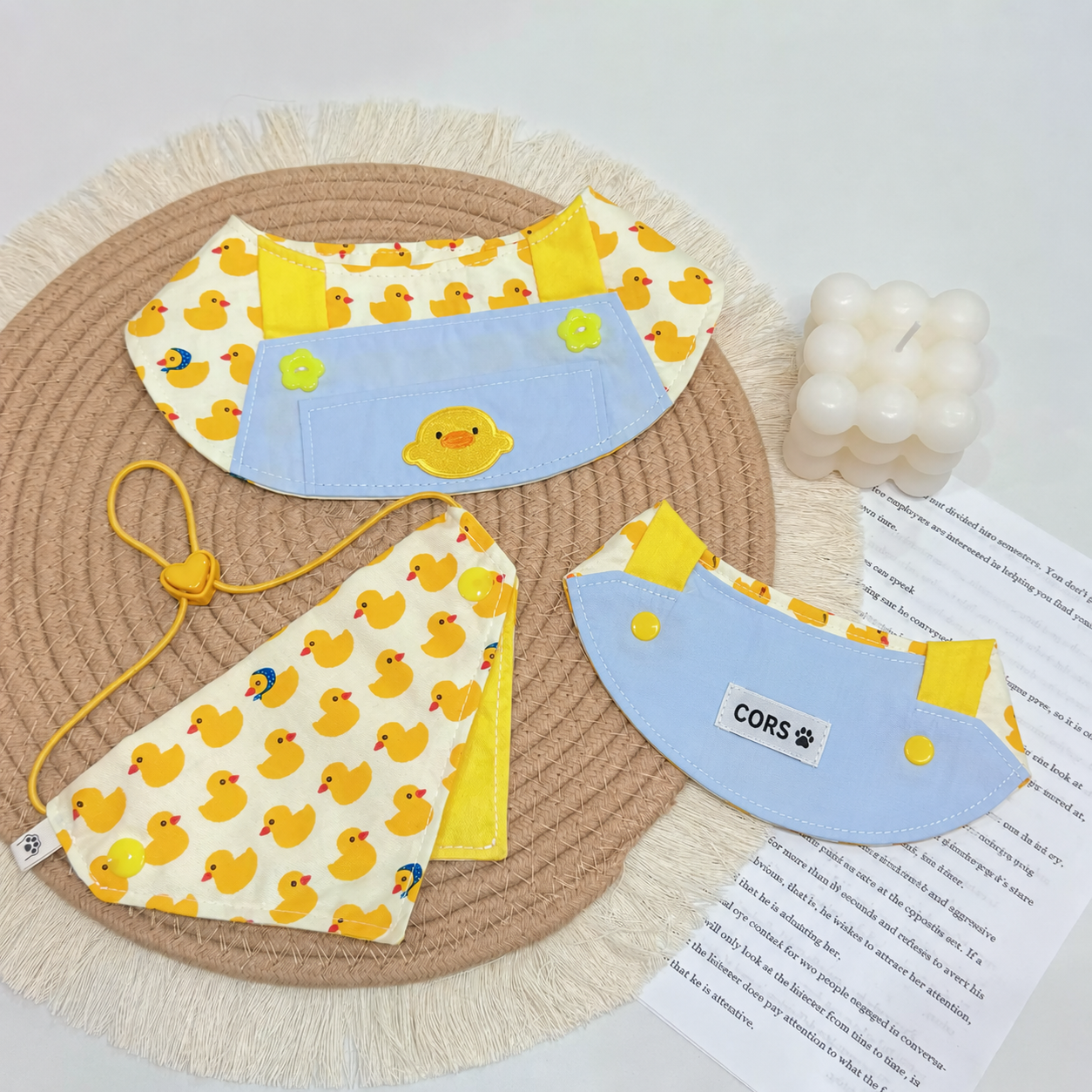 Yellow Duck Overalls Pet Bandana