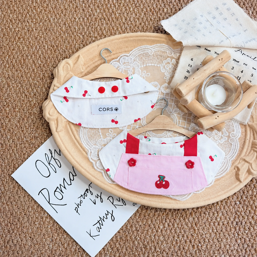 Cherry Red‑Pink Pet Bandana