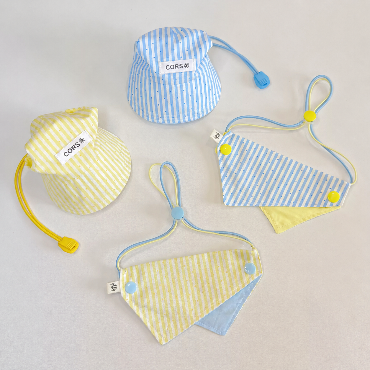 Colorful Polka‑Dot Pet Bandana Set