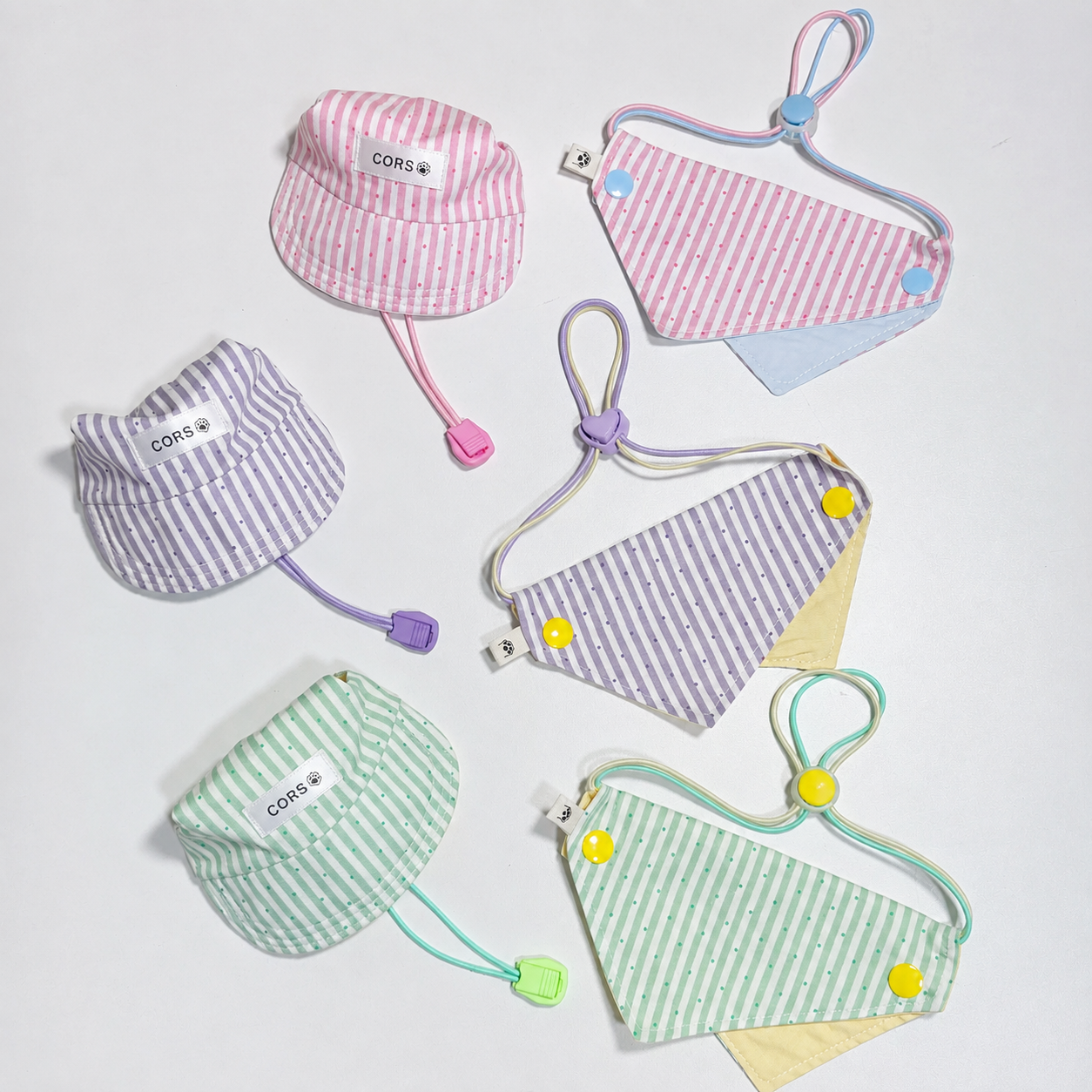 Colorful Polka‑Dot Pet Bandana Set