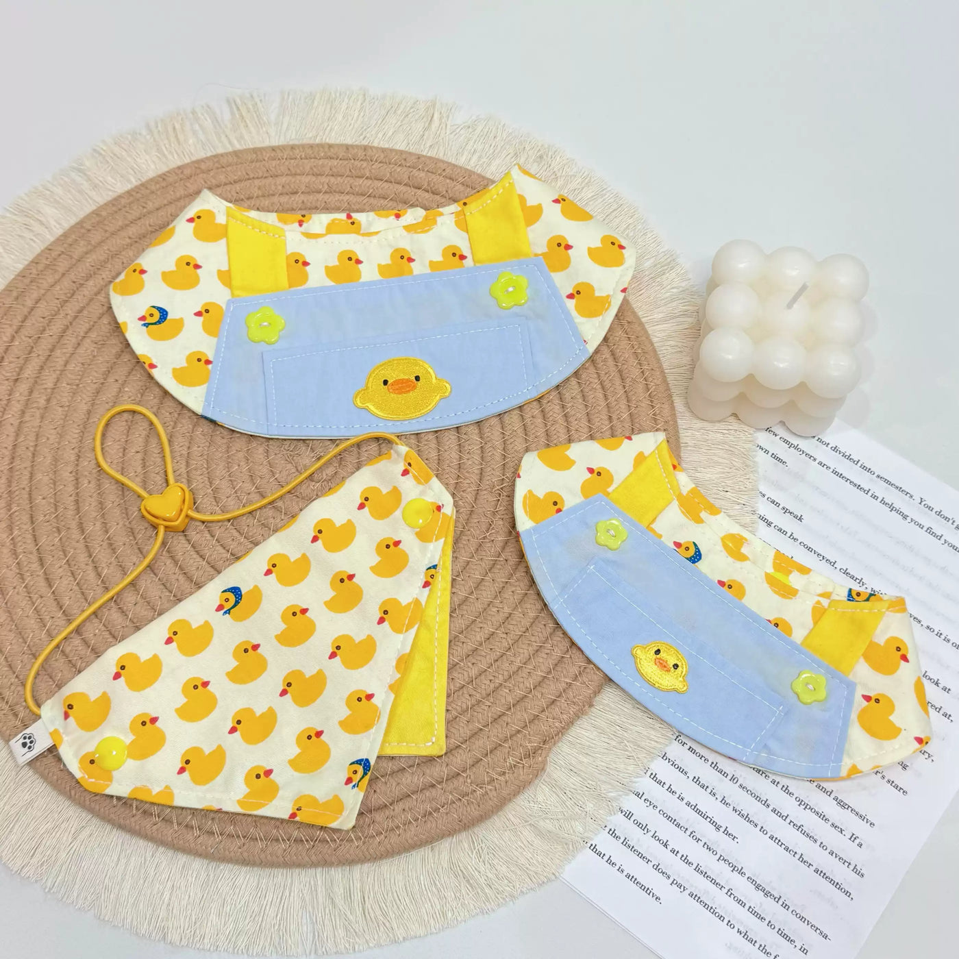 Yellow Duck Overalls Pet Bandana