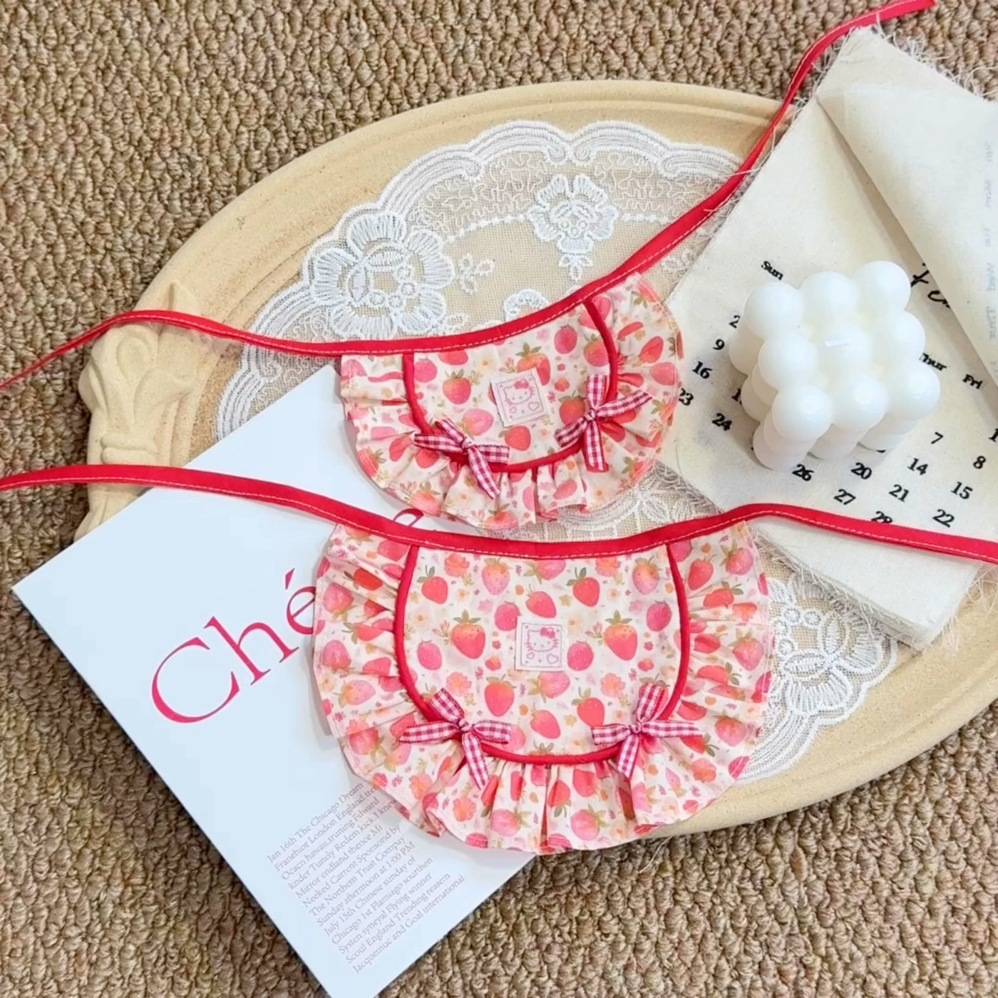 Kitty‑Print Adjustable Pet Bandana