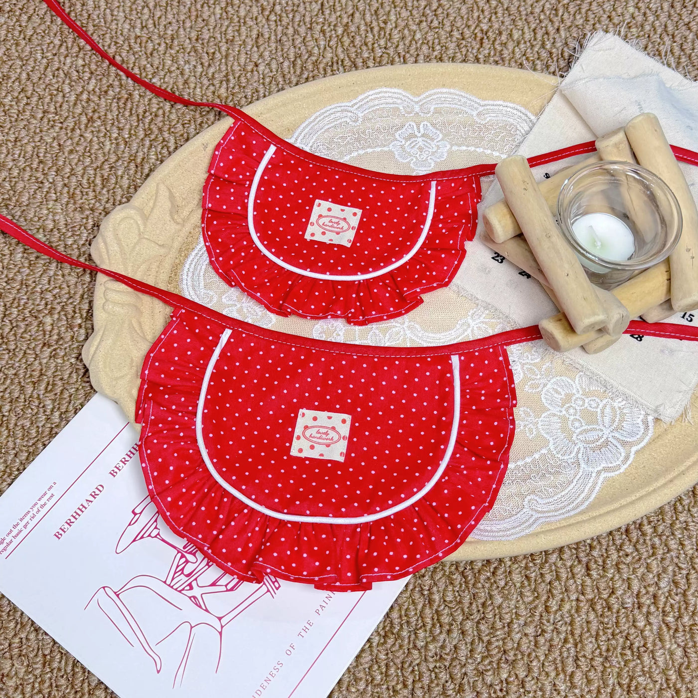 Red White Polka Dot Pet Bandana Bib