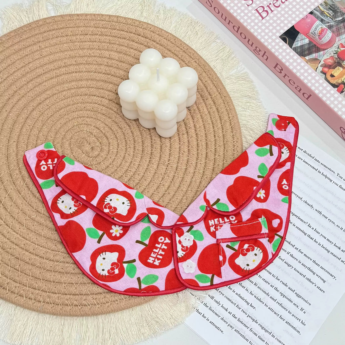 Parent‑Kid Kitty Pet Bandana & Hair Scrunchie Set