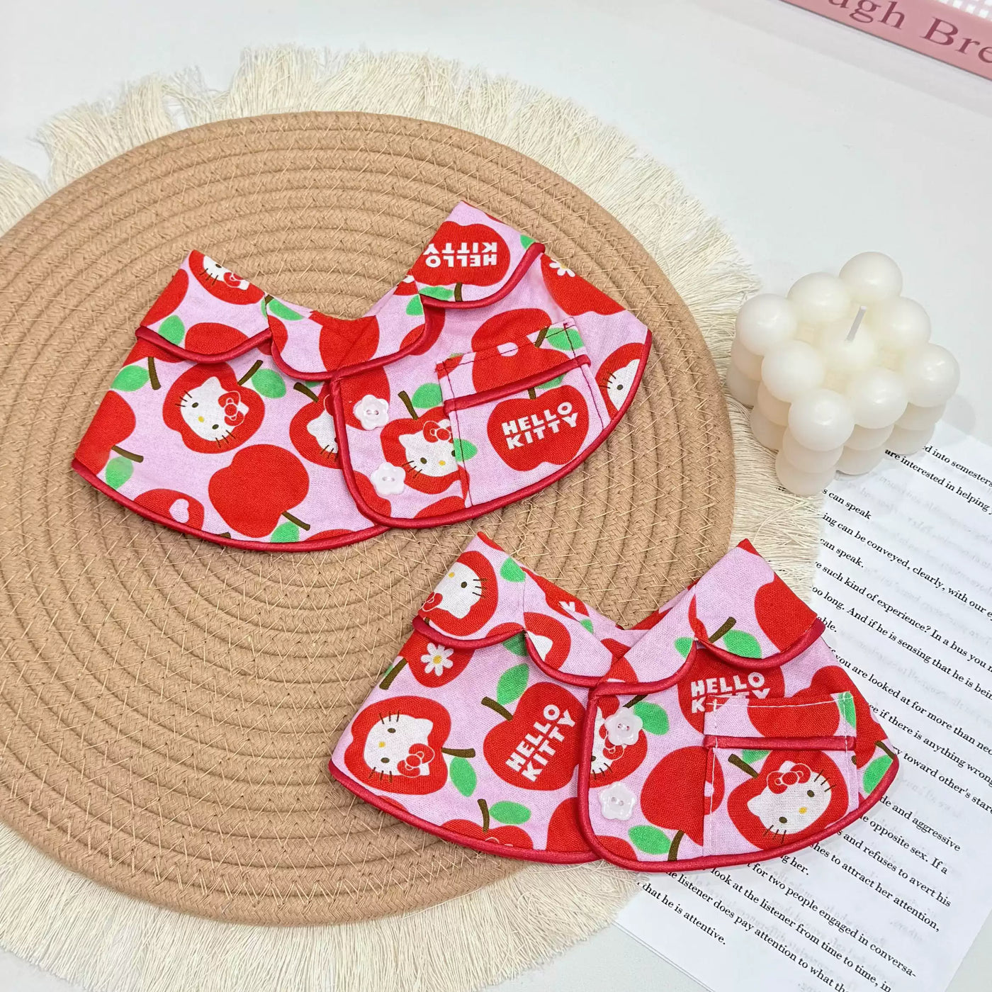 Parent‑Kid Kitty Pet Bandana & Hair Scrunchie Set