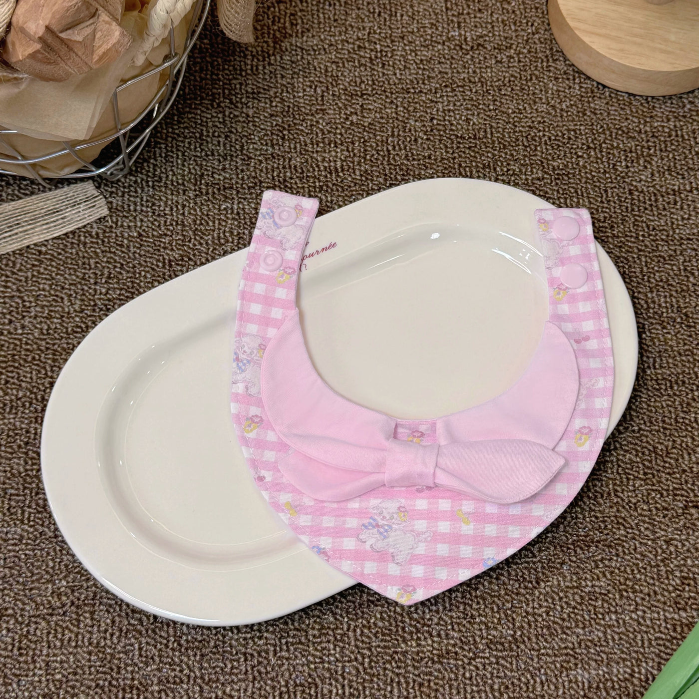 Plaid Bow‑Style Pet Bandana
