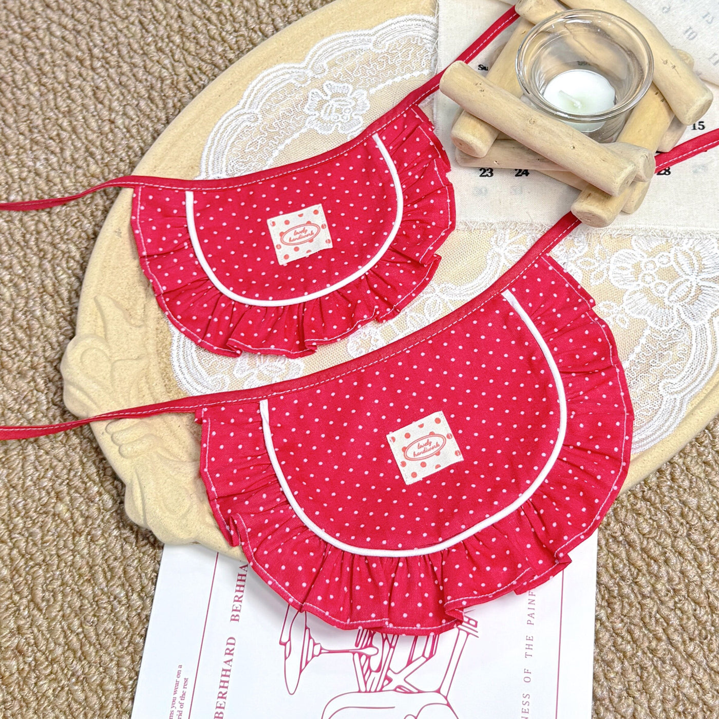 Red White Polka Dot Pet Bandana Bib