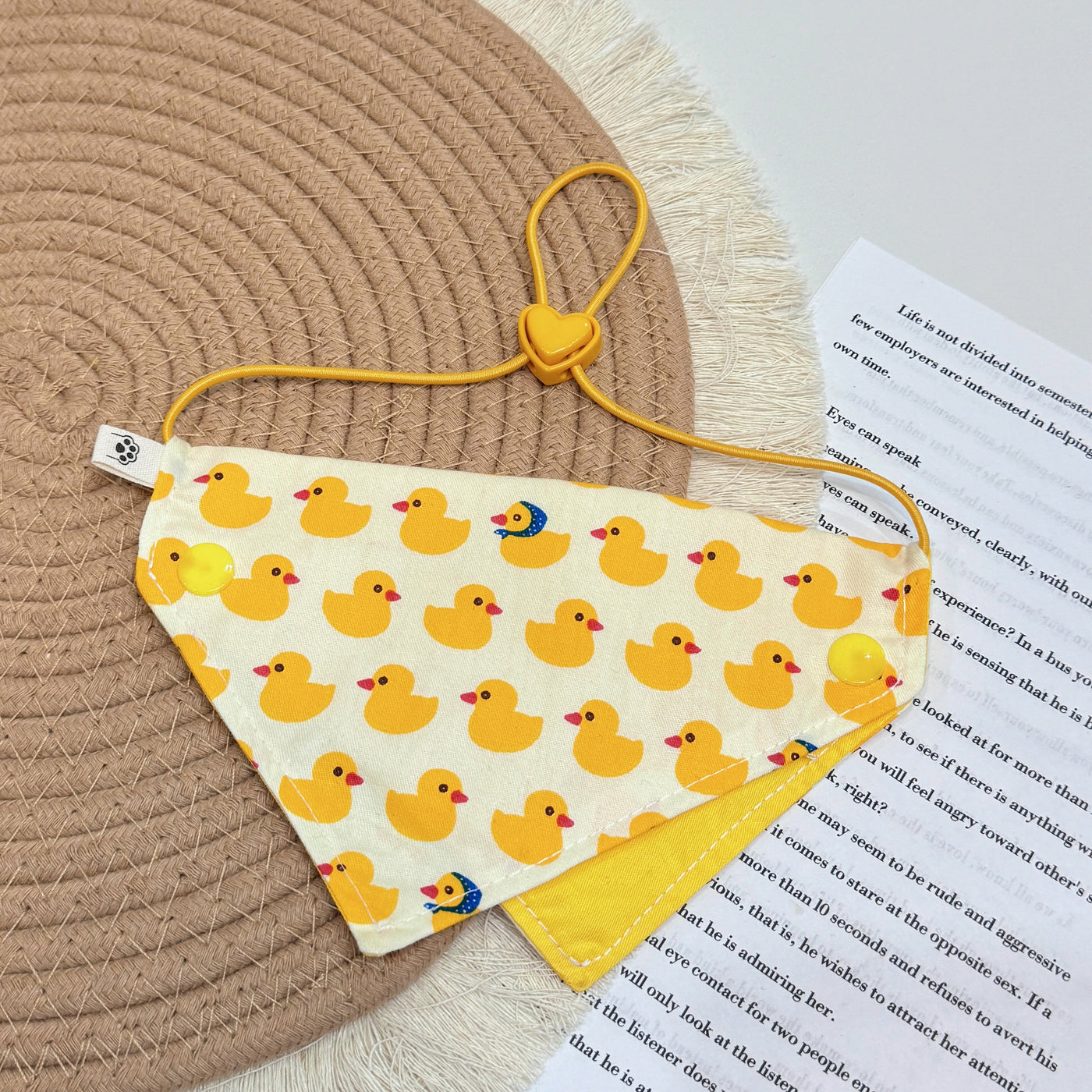 Yellow Duck Overalls Pet Bandana