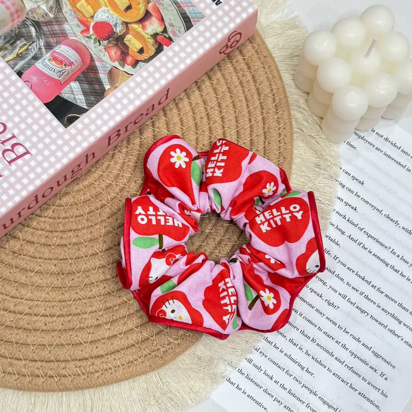 Parent‑Kid Kitty Pet Bandana & Hair Scrunchie Set