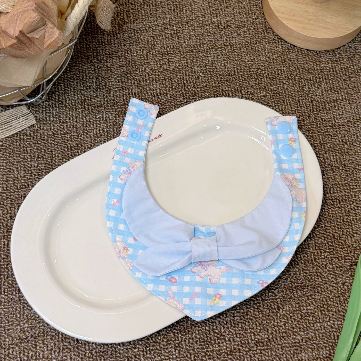 Plaid Bow‑Style Pet Bandana