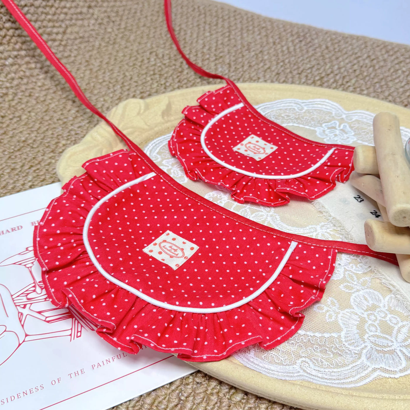Red White Polka Dot Pet Bandana Bib