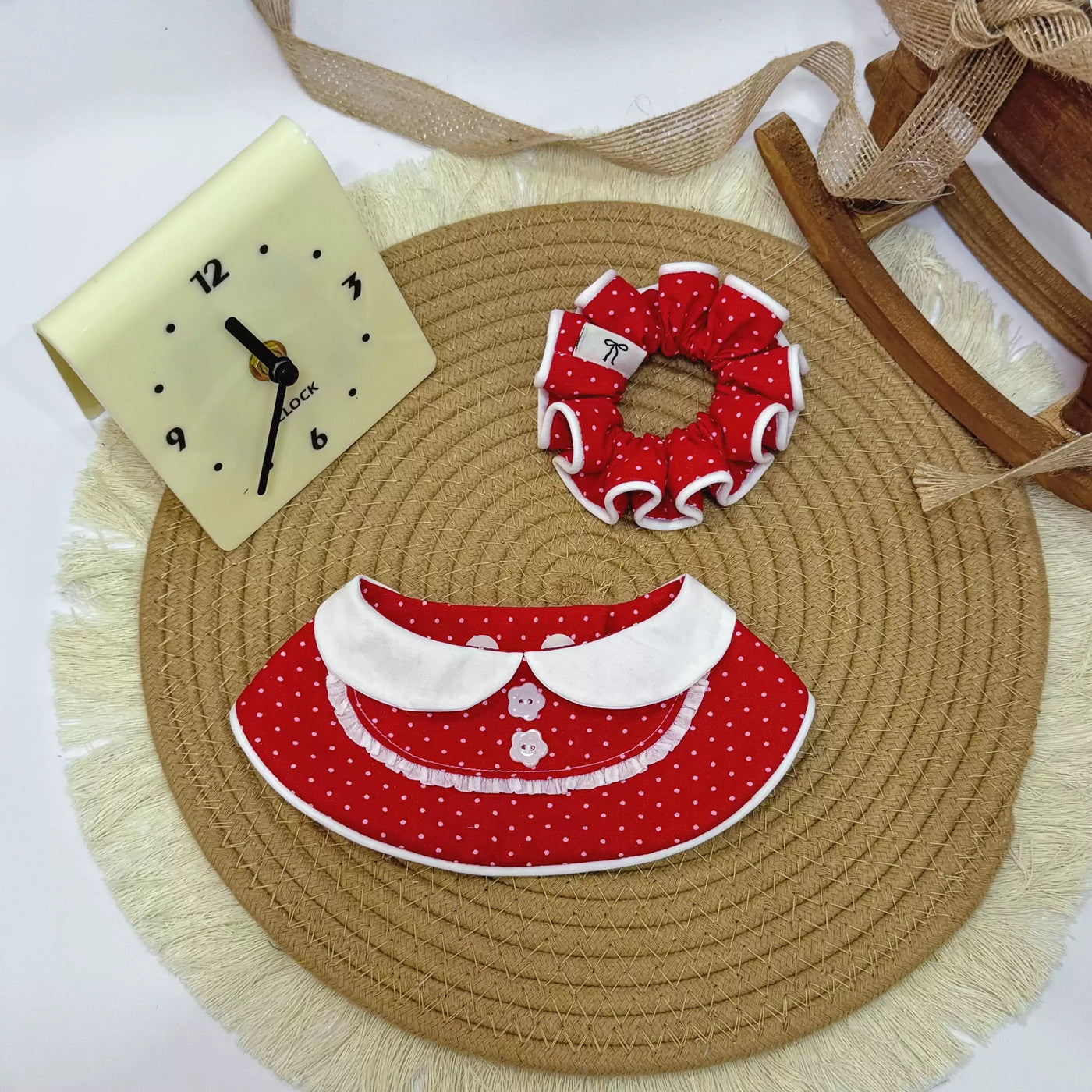 Plaid Pet Bandana Bib Set